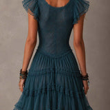 Delphine | Retro Mini Dress with Lace and Muslin