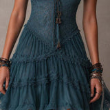Delphine | Retro Mini Dress with Lace and Muslin