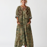 Aleta | Midi Sukienka Oversize z Guzikami i Kieszeniami