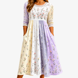 Sukienka Midi Patchwork Prairie Lawendowa
