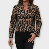 Catarina - Casual bluzka w leoparda