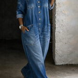 Elsa - Kombinezon Denim Off Shoulder