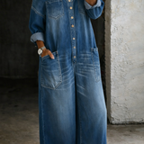 Elsa - Kombinezon Denim Off Shoulder
