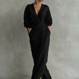 Lorena Maxi Dress with V-Neck