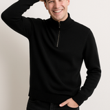 Sweter z dzianiny - Pół-zamek