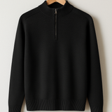 Sweter z dzianiny - Pół-zamek