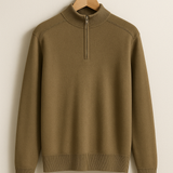 Sweter z dzianiny - Pół-zamek