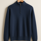 Sweter z dzianiny - Pół-zamek