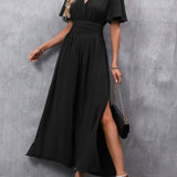 Eterna - Elegancka Czarna Sukienka Maxi