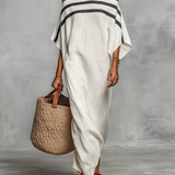 Maxi Sukienka Off-Shoulder z Rękawami Nietoperza