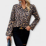 Catarina - Casual bluzka w leoparda