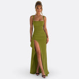 Vitória - Elegancka Sukienka Maxi Formalna z Odkrytymi Plecami
