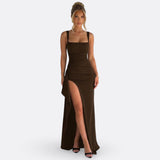 Vitória - Elegancka Sukienka Maxi Formalna z Odkrytymi Plecami