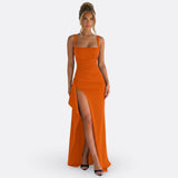Vitória - Elegancka Sukienka Maxi Formalna z Odkrytymi Plecami