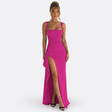 Vitória - Elegancka Sukienka Maxi Formalna z Odkrytymi Plecami