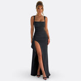 Vitória - Elegancka Sukienka Maxi Formalna z Odkrytymi Plecami