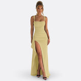 Vitória - Elegancka Sukienka Maxi Formalna z Odkrytymi Plecami