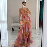 Margarida - Sukienka Maxi w Kwiatowy Wzór