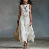Boho Midi Sukienka Daniela z Motywem Ważek