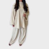 Ingrid - Zestaw Plus Size Z Prążkowanego Materiału