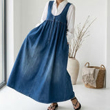 Iva - Sukienka Maxi z Denimu Vintage